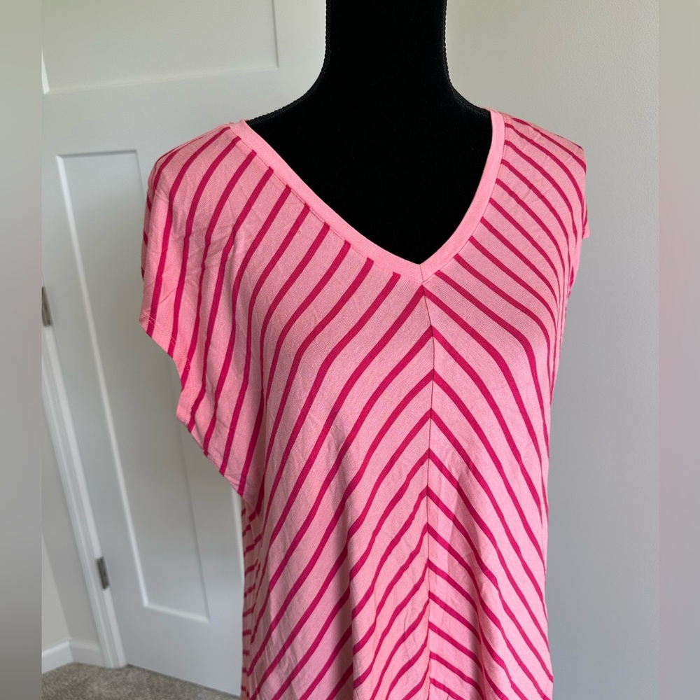 Women’s Christopher & Banks Pink Striped Tee - Picture 5 of 6